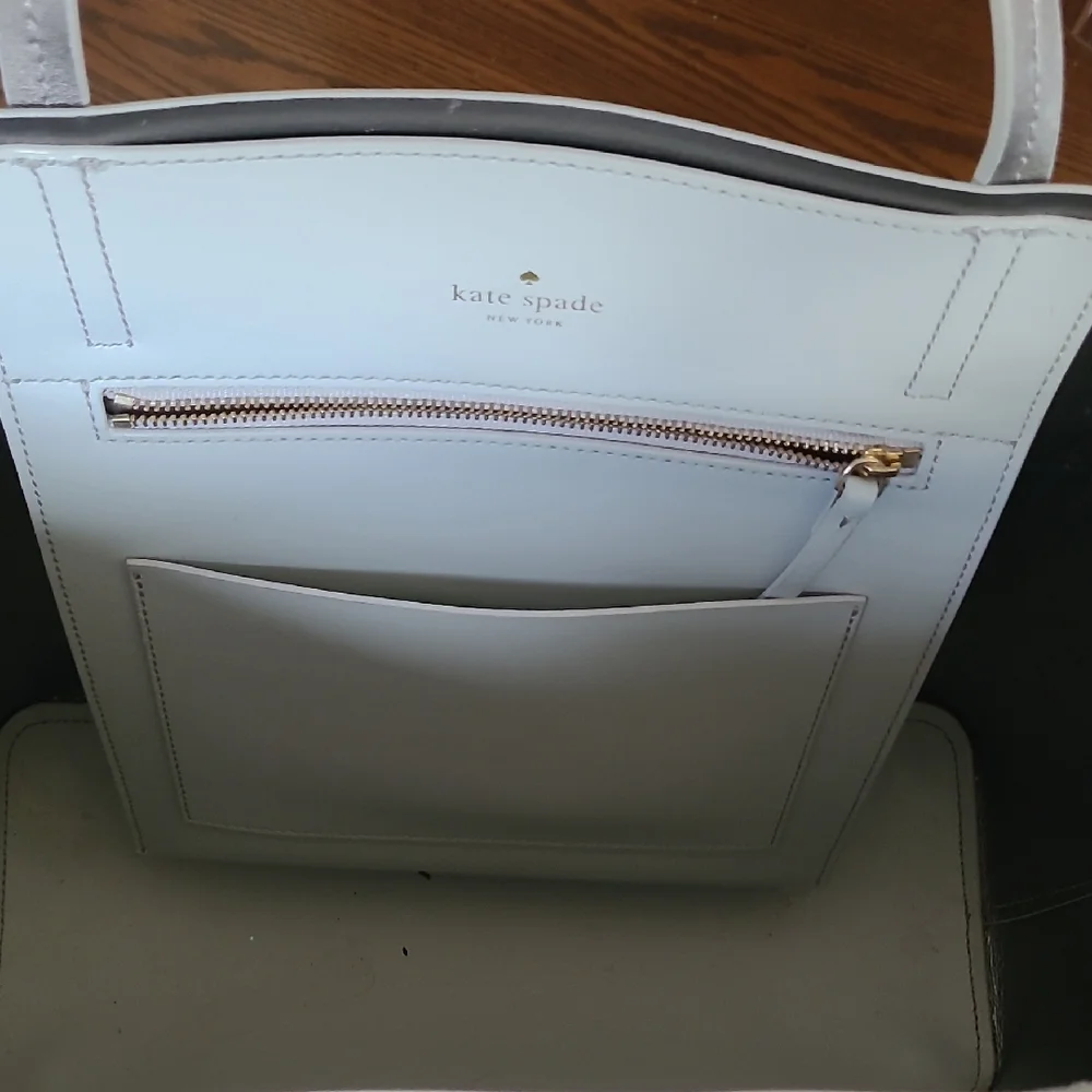 Kate Spade White Tote with Glittery Black Dots - Picture 4 of 4